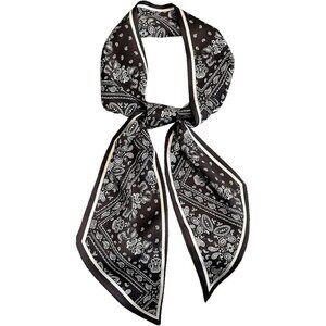 Women's black Cashew Nut Building Silky Fashion Scarf Purse For Handbags Head